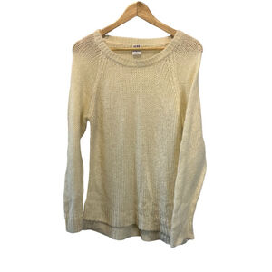 VERO MODA Cream Loose Knit Long Sleeve Long Fit Casual Pullover Sweater XL